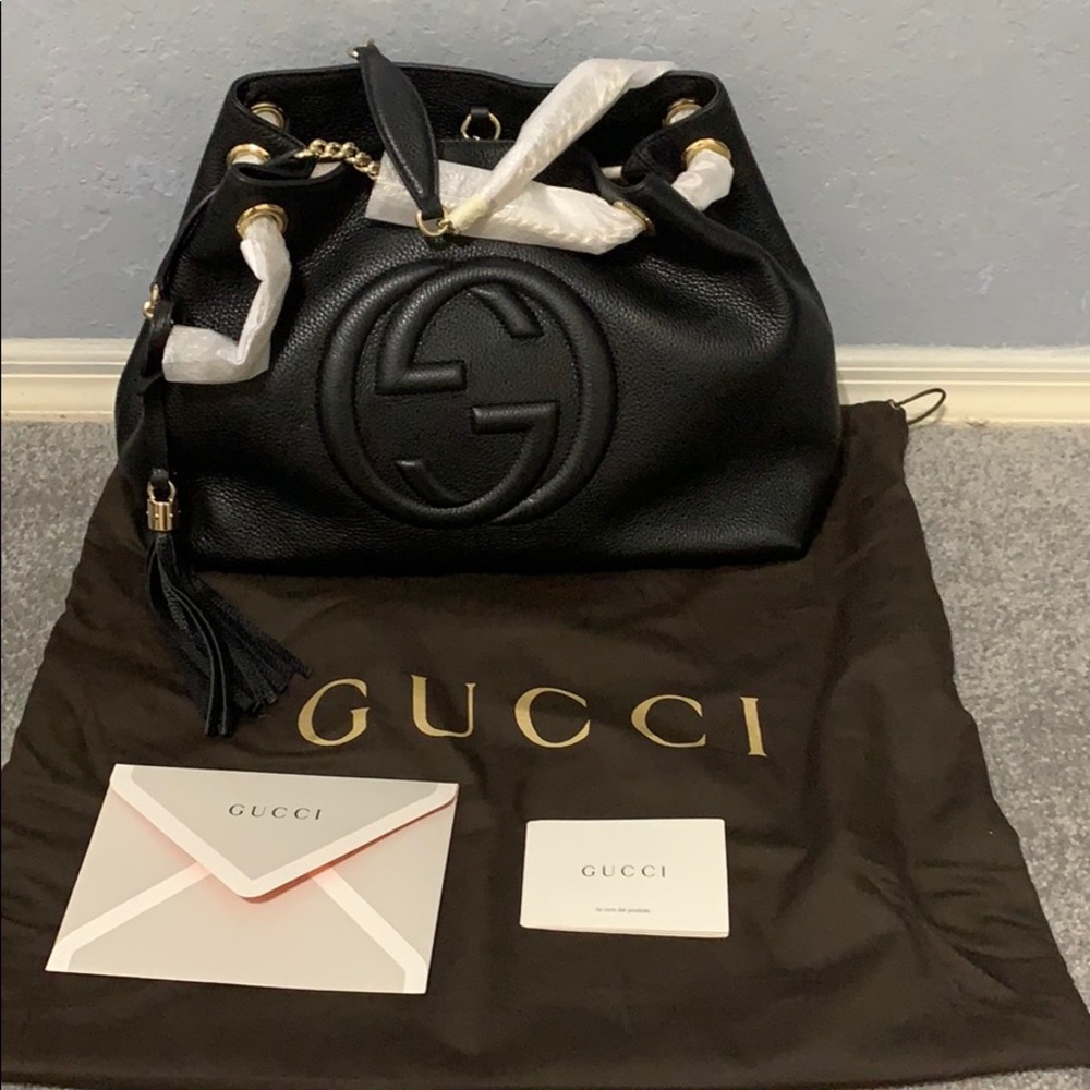 ❌SOLD❌Gucci Soho Black Leather Shoulder Bag